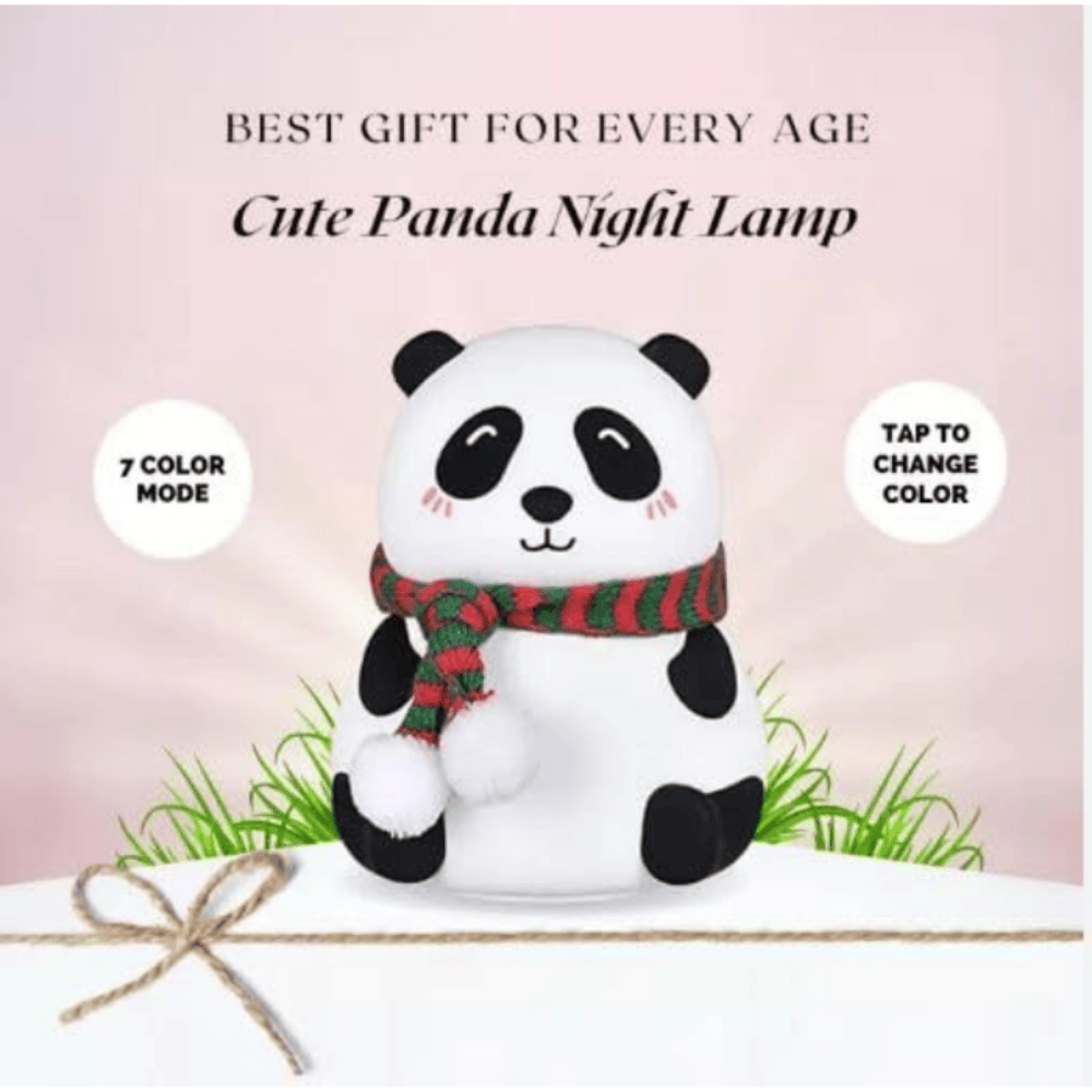 Panda LED Night Lamp – Cute Silicone Rechargeable Touch Light for Kids & Home Decor