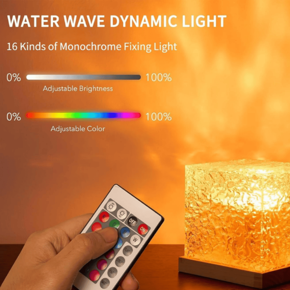Water Ripple Lamp – LED Dynamic Projection Light with Remote Control & Adjustable Colors