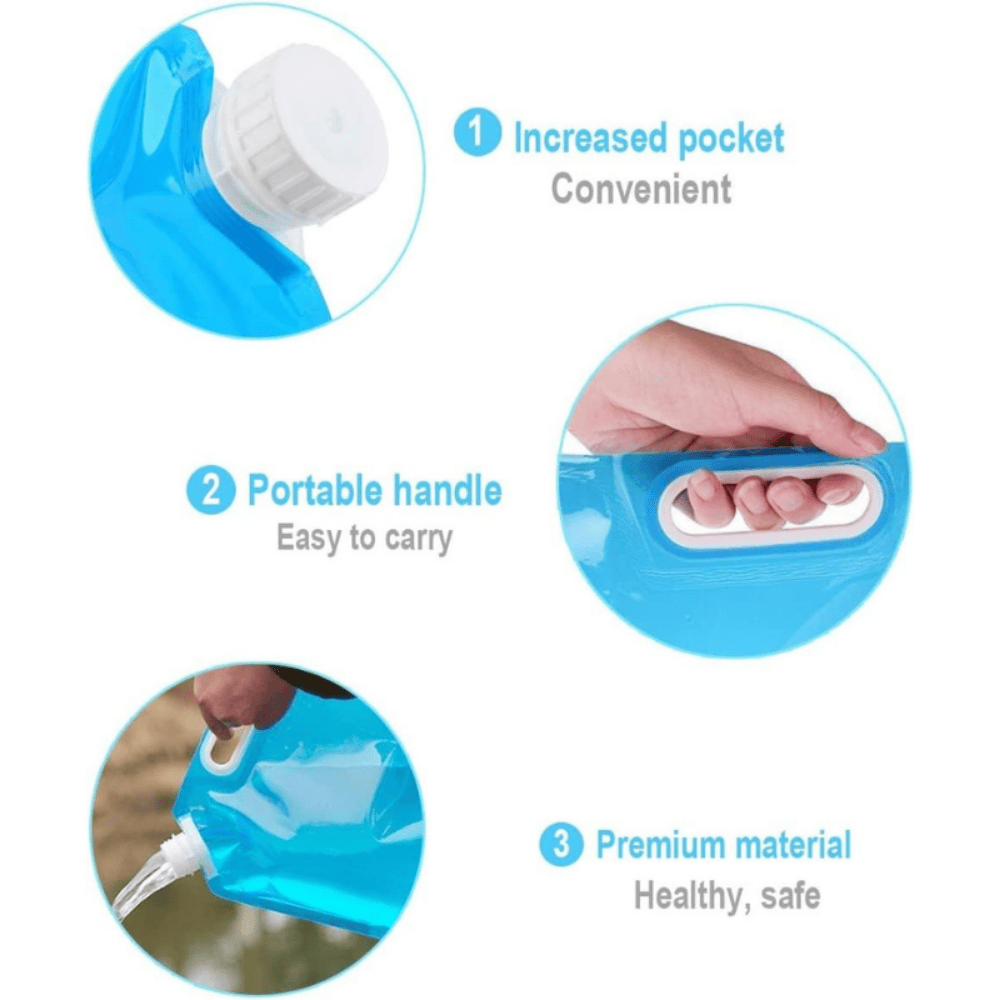 10L Folding Water Bag – Portable Collapsible Water Container with Handle & Spout for Camping, Hiking, and Emergency Use