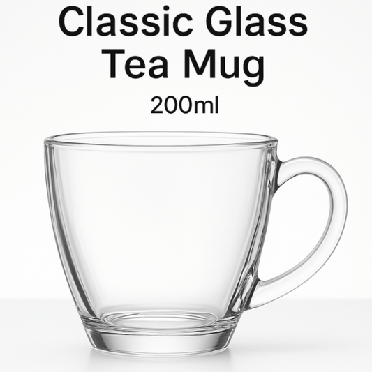 Classic 200ml Glass Tea Mug Set of 6