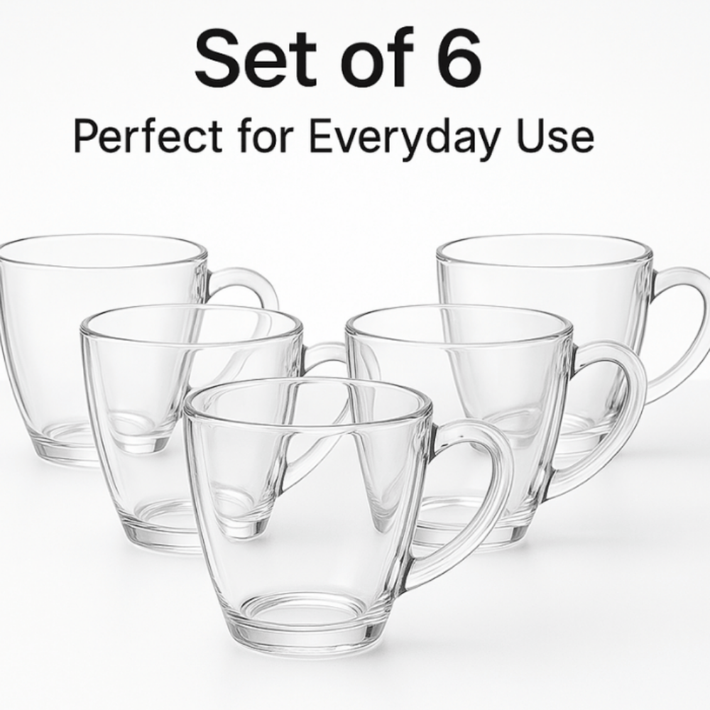 Classic 200ml Glass Tea Mug Set of 6
