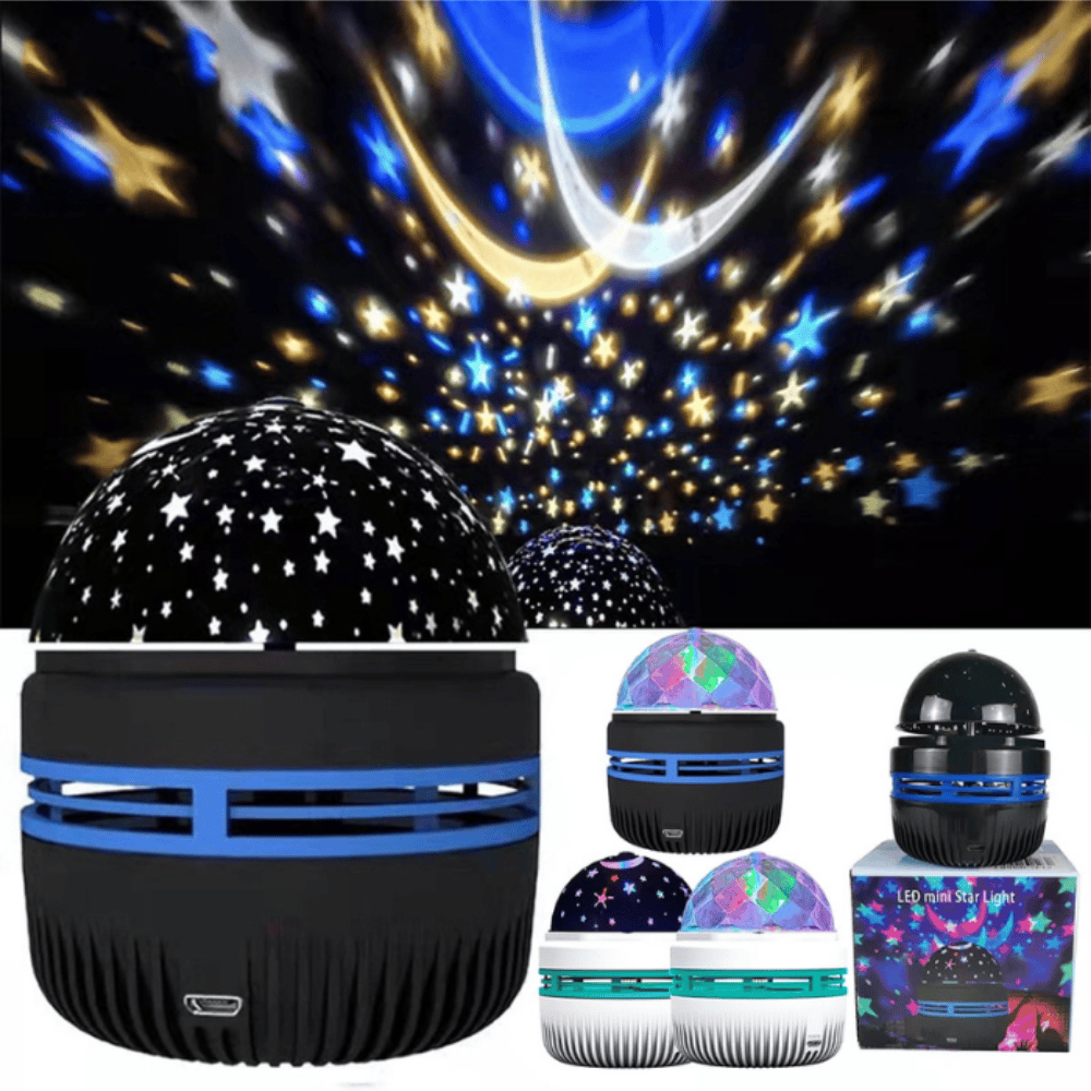 LED Mini Star Projector Light – USB Rechargeable Night Lamp with Rotating Starry Sky & Moon Projection for Bedroom, Kids, and Home Decor