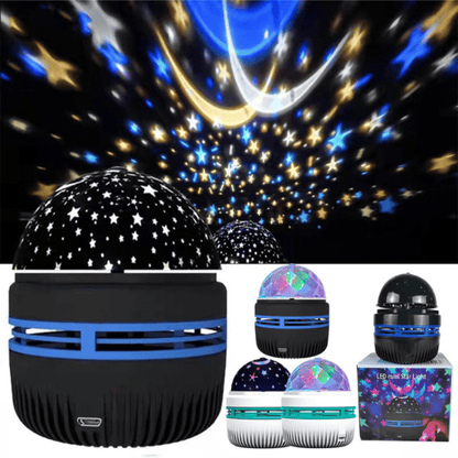 LED Mini Star Projector Light – USB Rechargeable Night Lamp with Rotating Starry Sky & Moon Projection for Bedroom, Kids, and Home Decor
