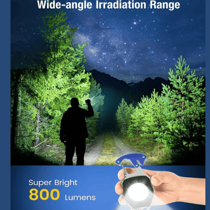 IPX5 Waterproof Keychain LED Flashlight – Multifunction Pocket Light with 150° Adjustable Bracket & Rechargeable Battery