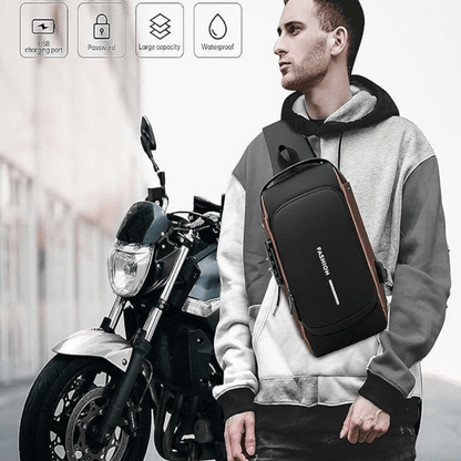Waterproof Crossbody Sling Bag with USB Charging Port – Anti-Theft Travel Shoulder Backpack for Men & Women