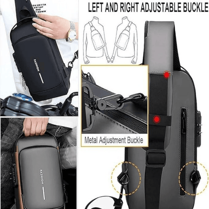 Waterproof Crossbody Sling Bag with USB Charging Port – Anti-Theft Travel Shoulder Backpack for Men & Women
