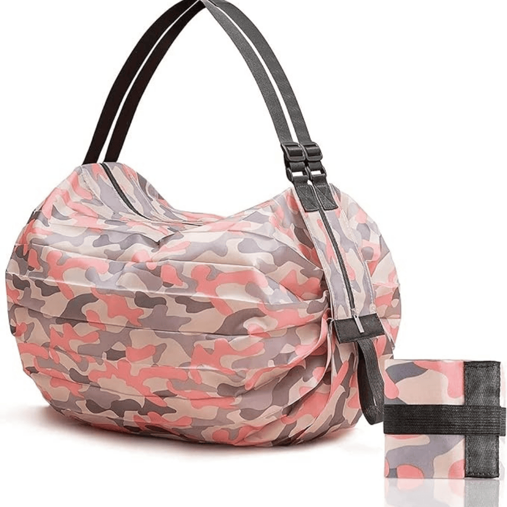 Foldable Reusable Shopping Bag – Large Capacity Waterproof Grocery Tote with Camouflage Design