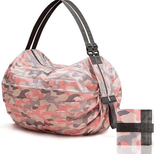 Foldable Reusable Shopping Bag – Large Capacity Waterproof Grocery Tote with Camouflage Design