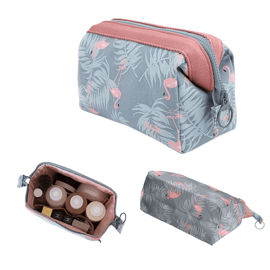 Flamingo Travel Cosmetic Bag – Waterproof Makeup Organizer Pouch for Women