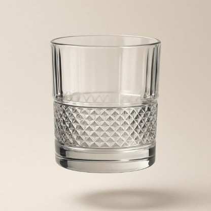 Premium Whisky Glass – Diamond-Cut Base Tumbler for Whiskey 340ml