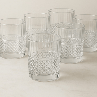Premium Whisky Glass – Diamond-Cut Base Tumbler for Whiskey 340ml