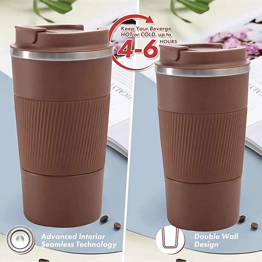 Premium Coffee Mug with Non-Slip Grip – Leak-Proof & Insulated Travel Cup