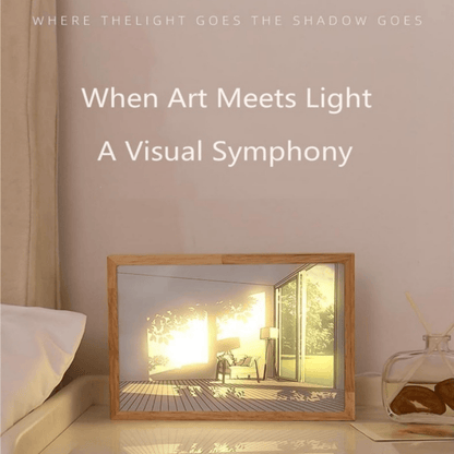 LED Light Painting Night Lamp – Glowing Landscape Art Frame for Home Decor