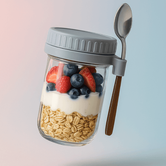 Glass Storage Jar with Spoon & Airtight Lid 400ml