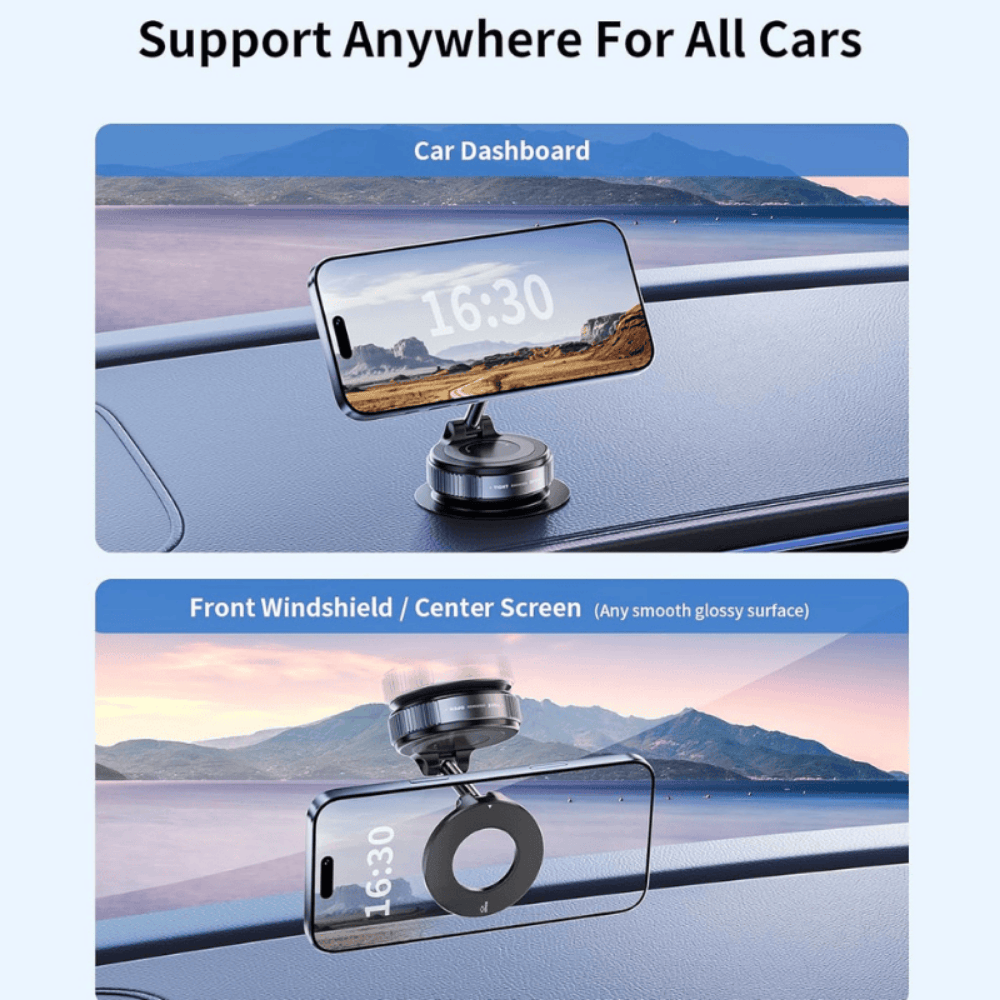 Premium Magnetic Vacuum Phone Holder for Car and Desk – 360° Rotation & Strong Grip