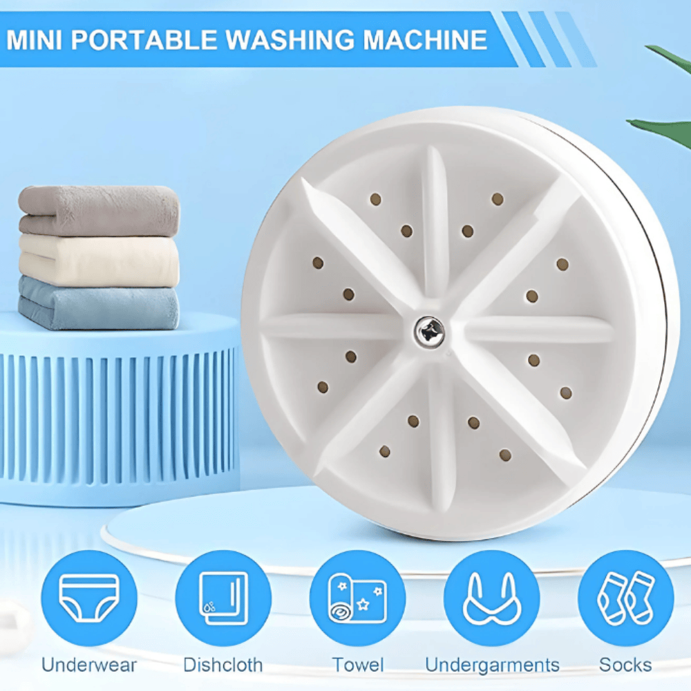 USB Mini Turbine Washing Machine – Portable Ultrasonic Clothes Washer