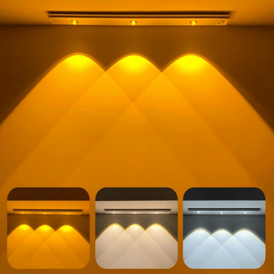 40cm LED Motion Sensor Cabinet Light – Rechargeable Under Cabinet Lighting with 3 Color Modes