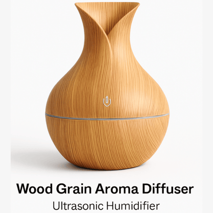 Wood Grain Aroma Diffuser – 14M Ultrasonic Essential Oil Humidifier for Home & Office