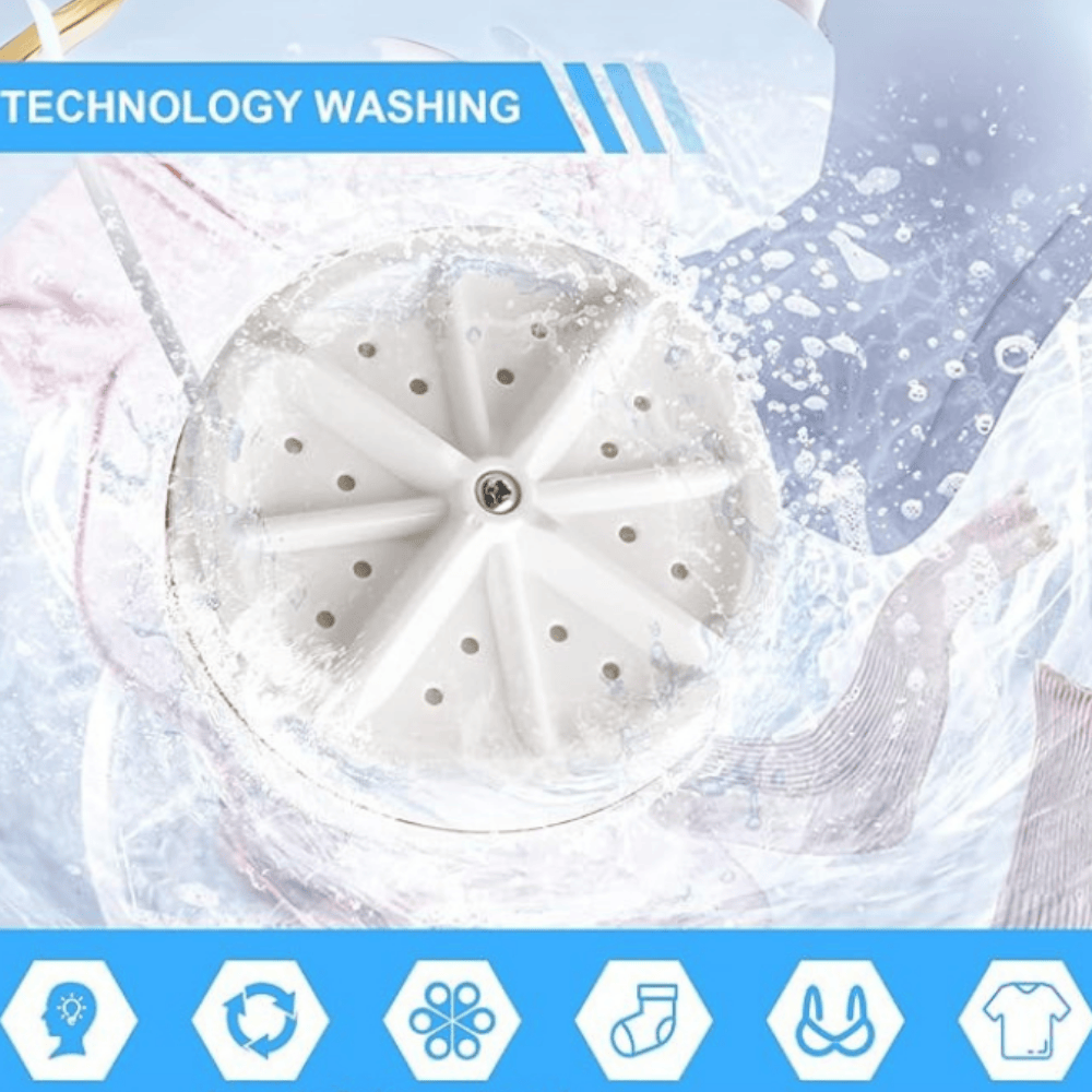 USB Mini Turbine Washing Machine – Portable Ultrasonic Clothes Washer