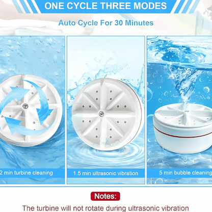 USB Mini Turbine Washing Machine – Portable Ultrasonic Clothes Washer