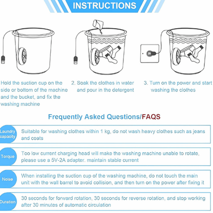 USB Mini Turbine Washing Machine – Portable Ultrasonic Clothes Washer