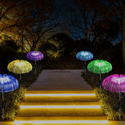 Solar Jellyfish Lights – 2PCS Waterproof LED Fiber Optic Garden Lamps for Outdoor Decoration