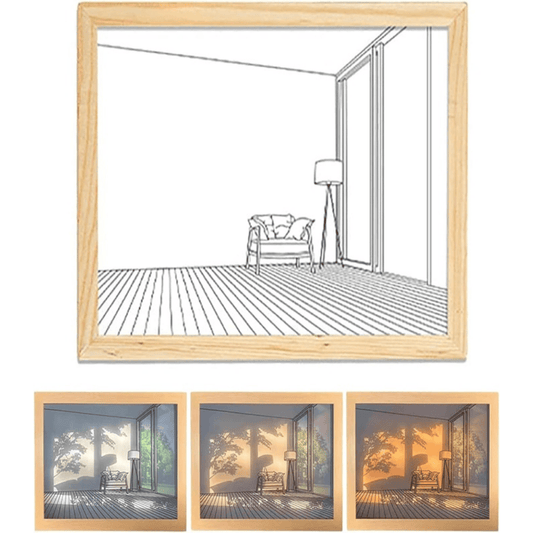 LED Light Painting Night Lamp – Glowing Landscape Art Frame for Home Decor
