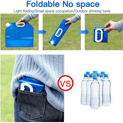 10L Folding Water Bag – Portable Collapsible Water Container with Handle & Spout for Camping, Hiking, and Emergency Use