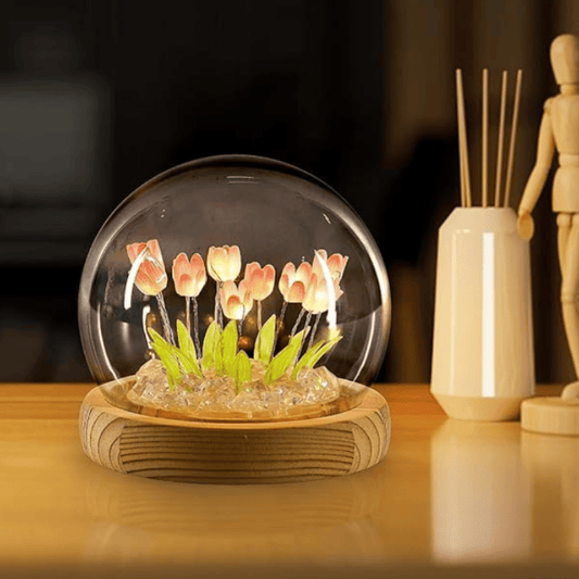 Tulip Lamp Round DIY Kit – LED Flower Night Light for Home Decor, Events & Handmade Gifting