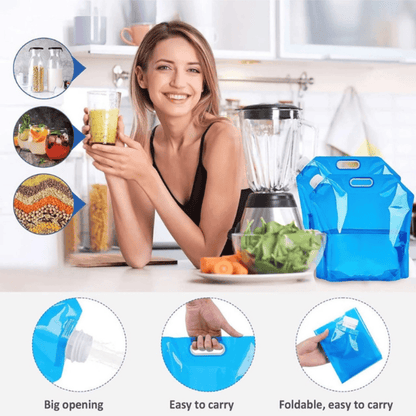 10L Folding Water Bag – Portable Collapsible Water Container with Handle & Spout for Camping, Hiking, and Emergency Use