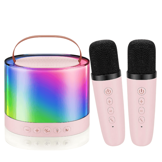 K52 Bluetooth Speaker with Dual Wireless Microphones – Portable Karaoke System with LED Lights