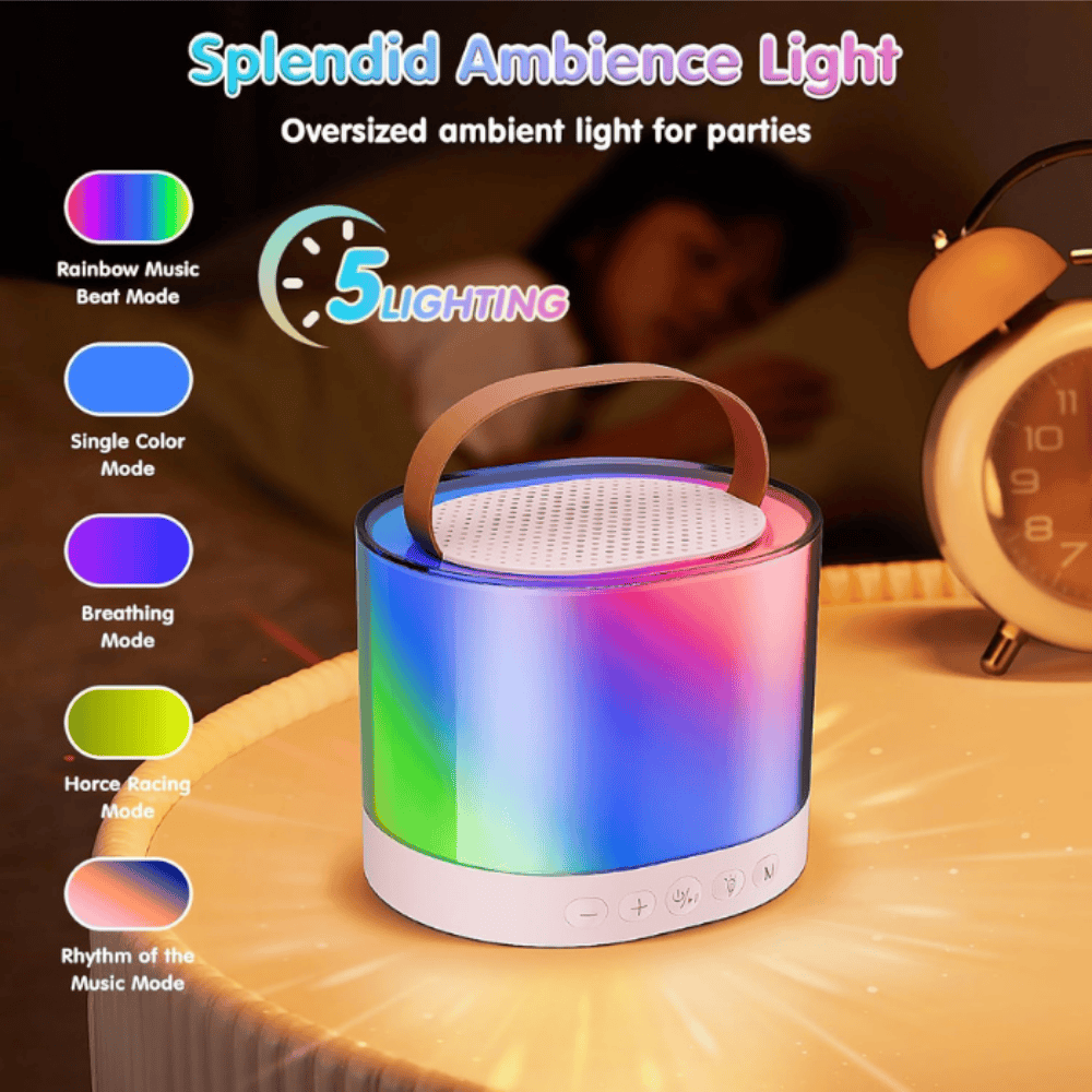 K52 Bluetooth Speaker with Dual Wireless Microphones – Portable Karaoke System with LED Lights