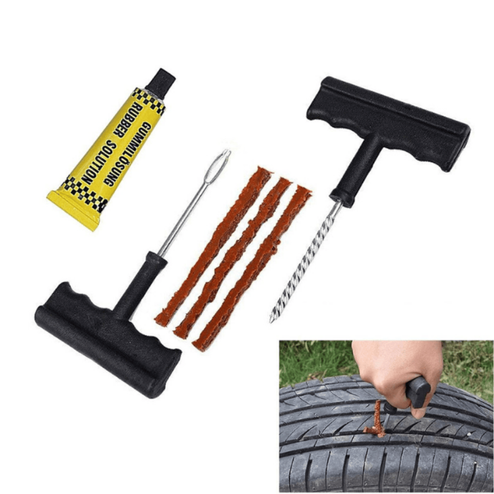 Universal Tubeless Tire Puncture Repair Kit – Emergency Tyre Plug Tool Set for Cars, Bikes, and SUVs