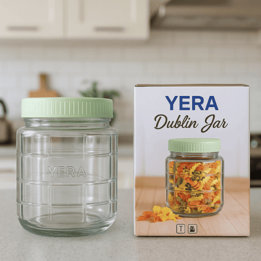 YERA Dublin Glass Jar with Airtight Lid – 1 Piece Transparent Storage Container