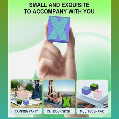 X1 Bluetooth Speaker – Portable Wireless Cube Speaker with Powerful Bass and LED Design