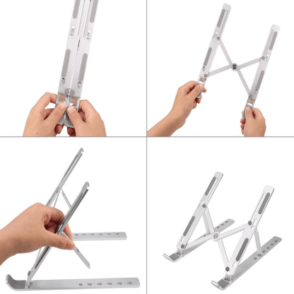 Adjustable Metal Laptop Stand – Portable Ergonomic Notebook Riser for Desk and Travel