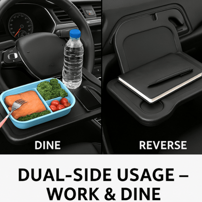 Mini Car Tray – Steering Wheel Desk and Portable Vehicle Food & Laptop Table
