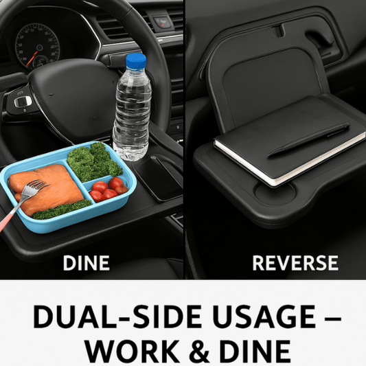 Mini Car Tray – Steering Wheel Desk and Portable Vehicle Food & Laptop Table