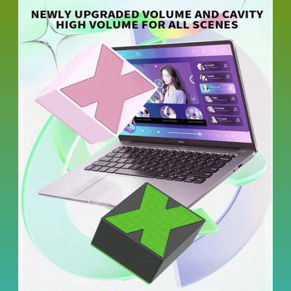 X1 Bluetooth Speaker – Portable Wireless Cube Speaker with Powerful Bass and LED Design