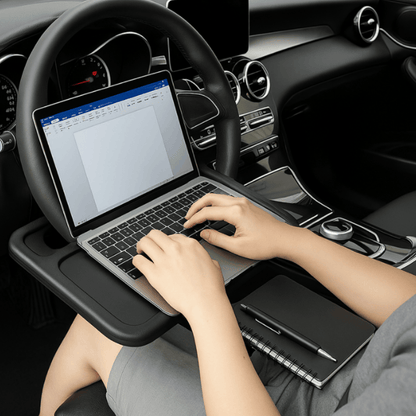 Mini Car Tray – Steering Wheel Desk and Portable Vehicle Food & Laptop Table