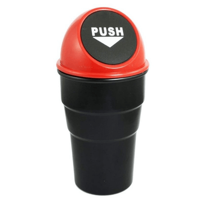 Car Dustbin – Portable Mini Trash Can with Push Lid for Vehicle Interior