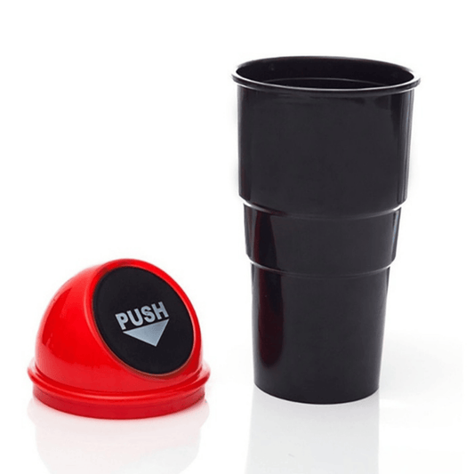 Car Dustbin – Portable Mini Trash Can with Push Lid for Vehicle Interior