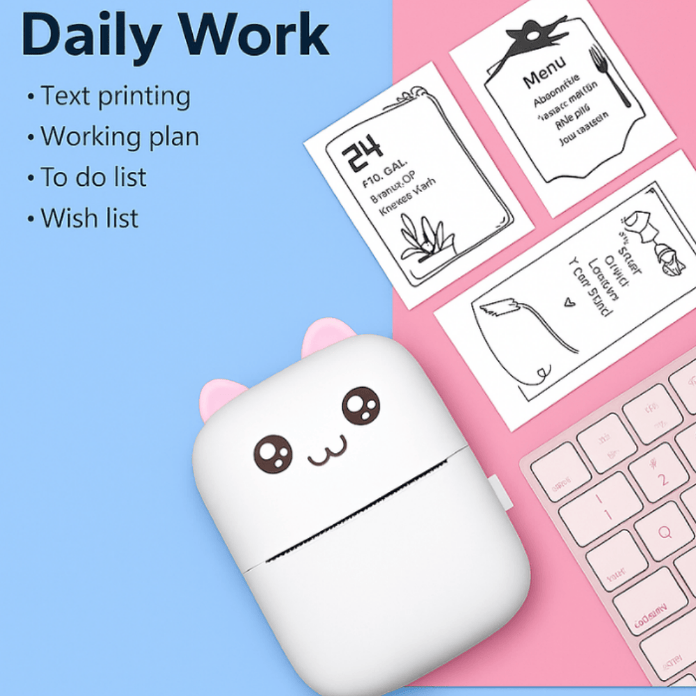 Mini Portable Printer – Wireless Pocket Thermal Printer for Photos, Notes, and Labels