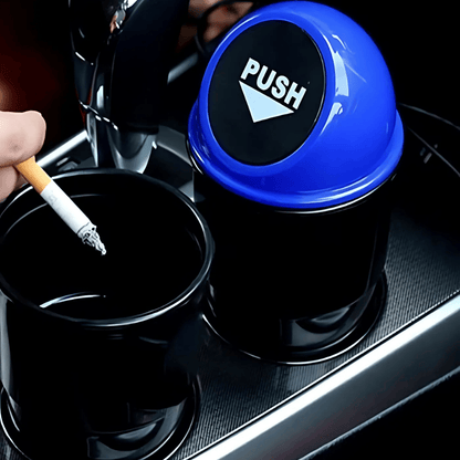 Car Dustbin – Portable Mini Trash Can with Push Lid for Vehicle Interior