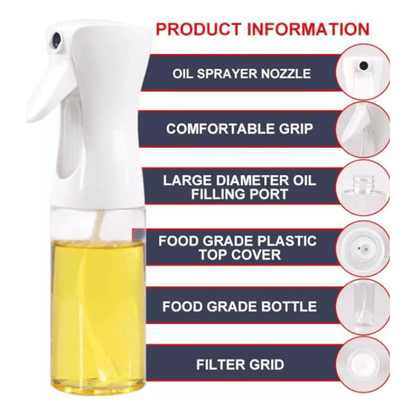 Glass Oil Spray Bottle | Refillable Olive Oil Mister for Cooking, Baking, BBQ, and Salad