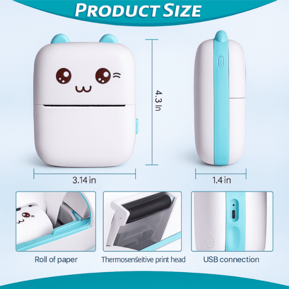 Mini Portable Printer – Wireless Pocket Thermal Printer for Photos, Notes, and Labels