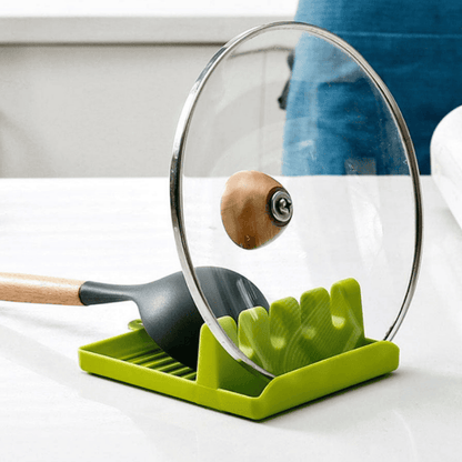 Plastic Spoon Rest with Drip Tray | Heat Resistant Utensil Holder for Kitchen Counter and Stove
