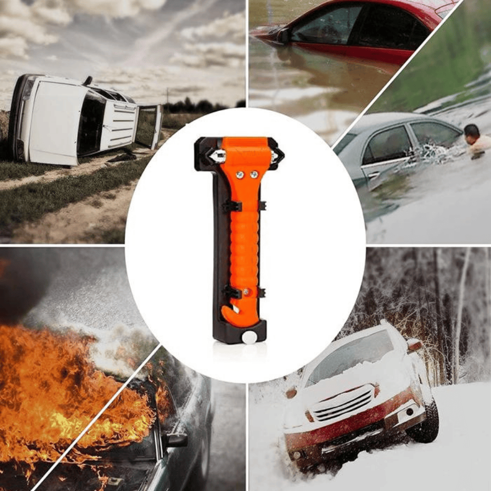 Car Safety Hammer – Emergency Window Breaker & Seat Belt Cutter