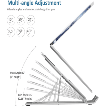 Adjustable Metal Laptop Stand – Portable Ergonomic Notebook Riser for Desk and Travel