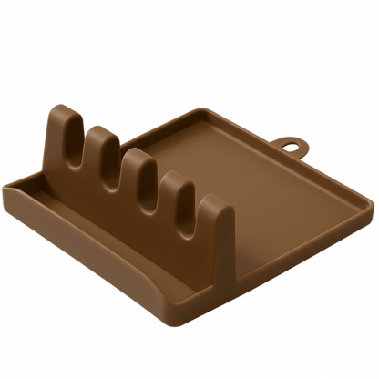 Plastic Spoon Rest with Drip Tray | Heat Resistant Utensil Holder for Kitchen Counter and Stove